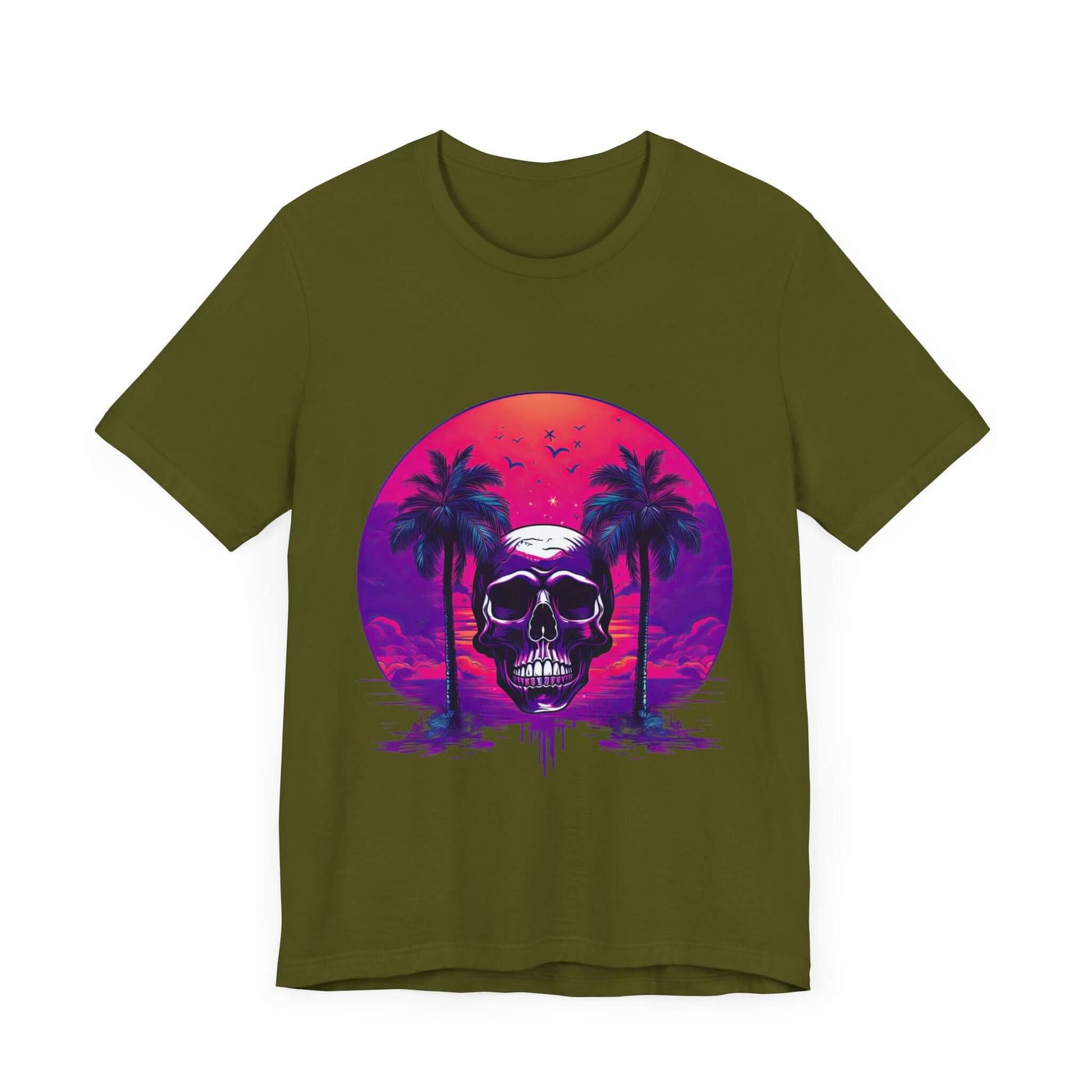 Empowering Skull Sunset T-Shirt Embracing Life and Mortality