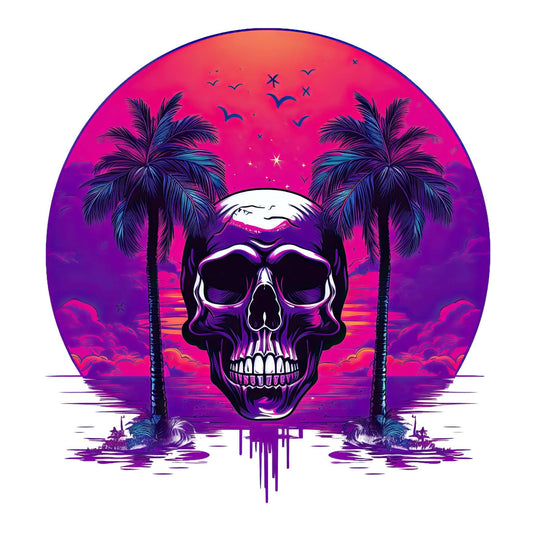 Empowering Skull Sunset T-Shirt Embracing Life and Mortality