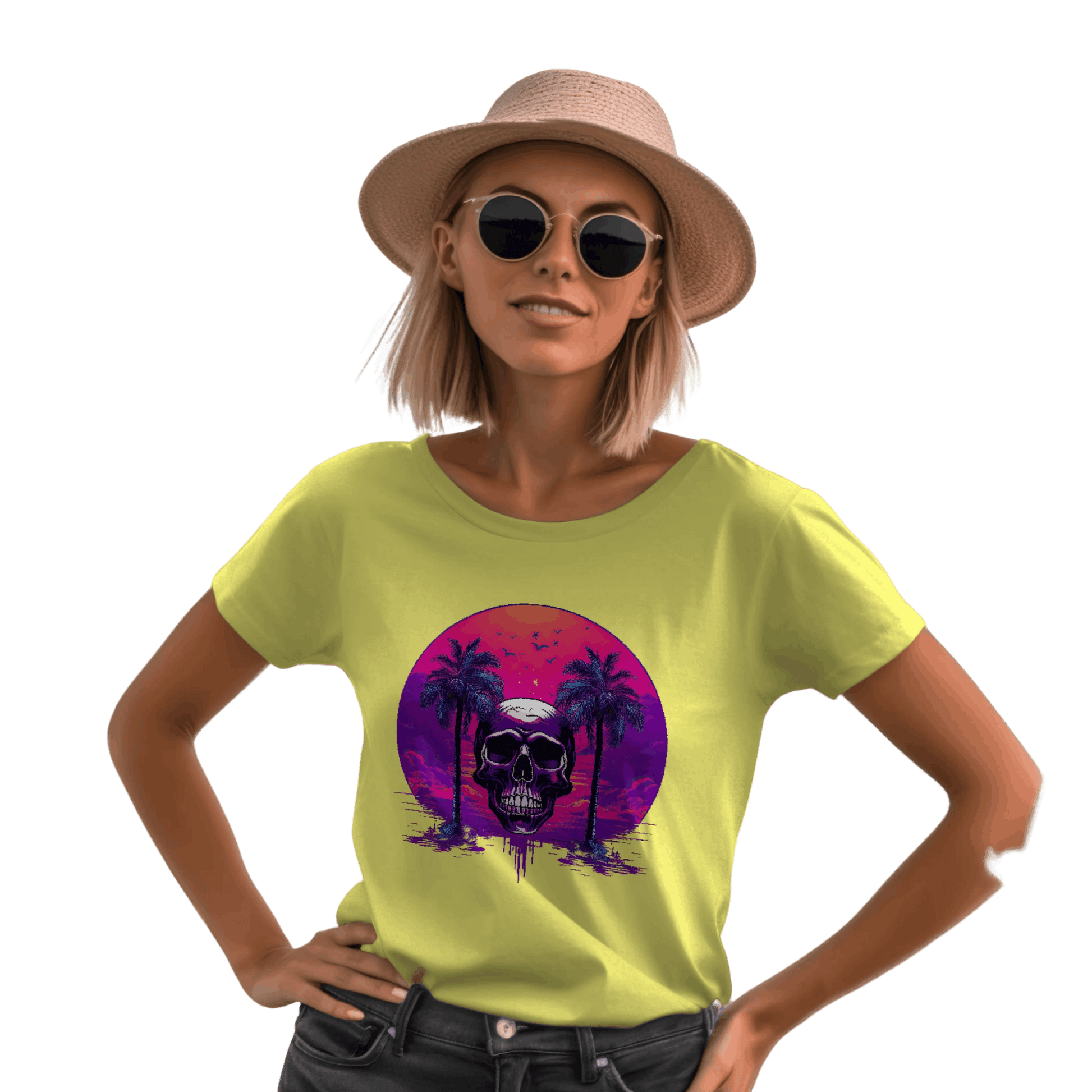 Empowering Skull Sunset T-Shirt Embracing Life and Mortality