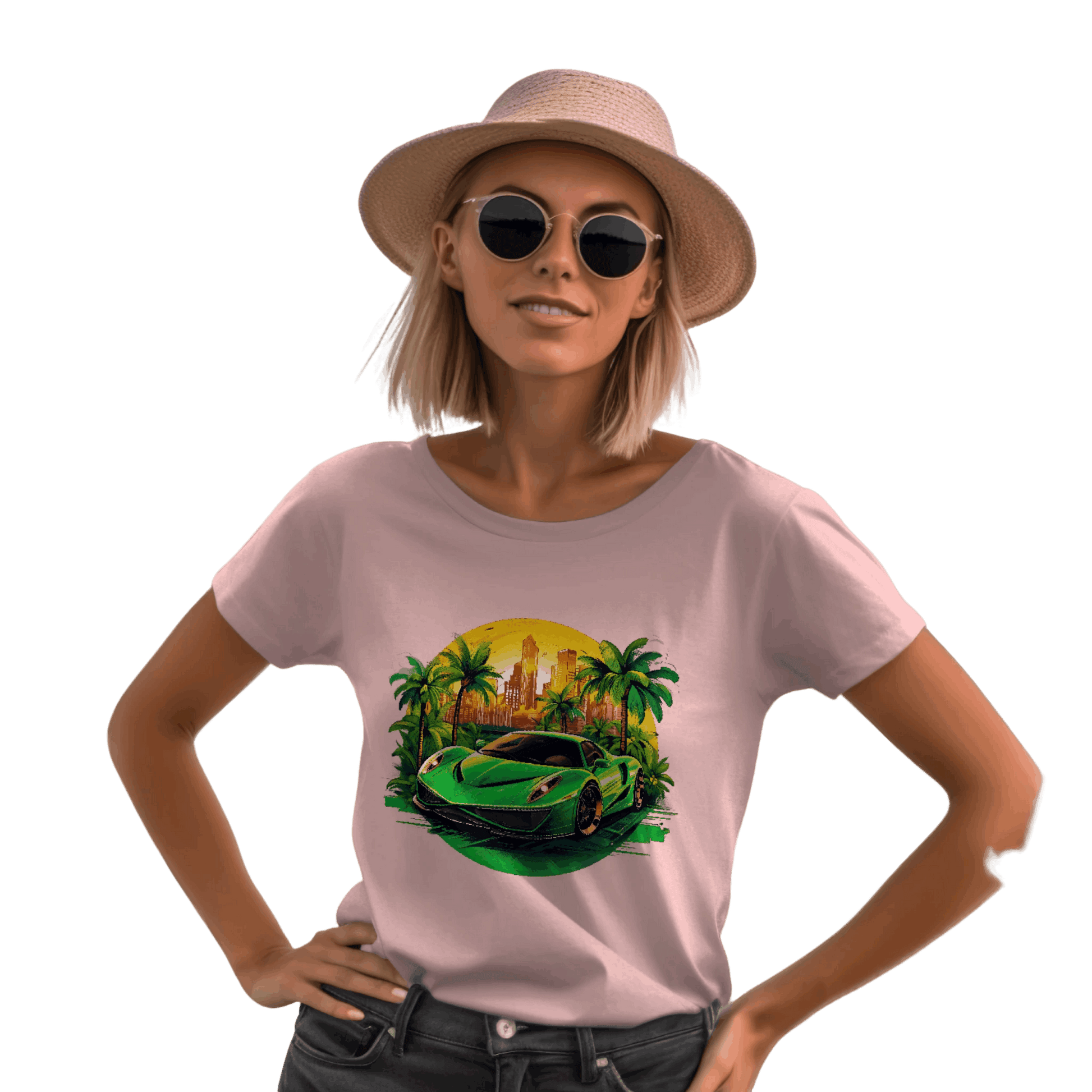 Sleek Green Sports Car T-Shirt for the Stylish Enthusiast