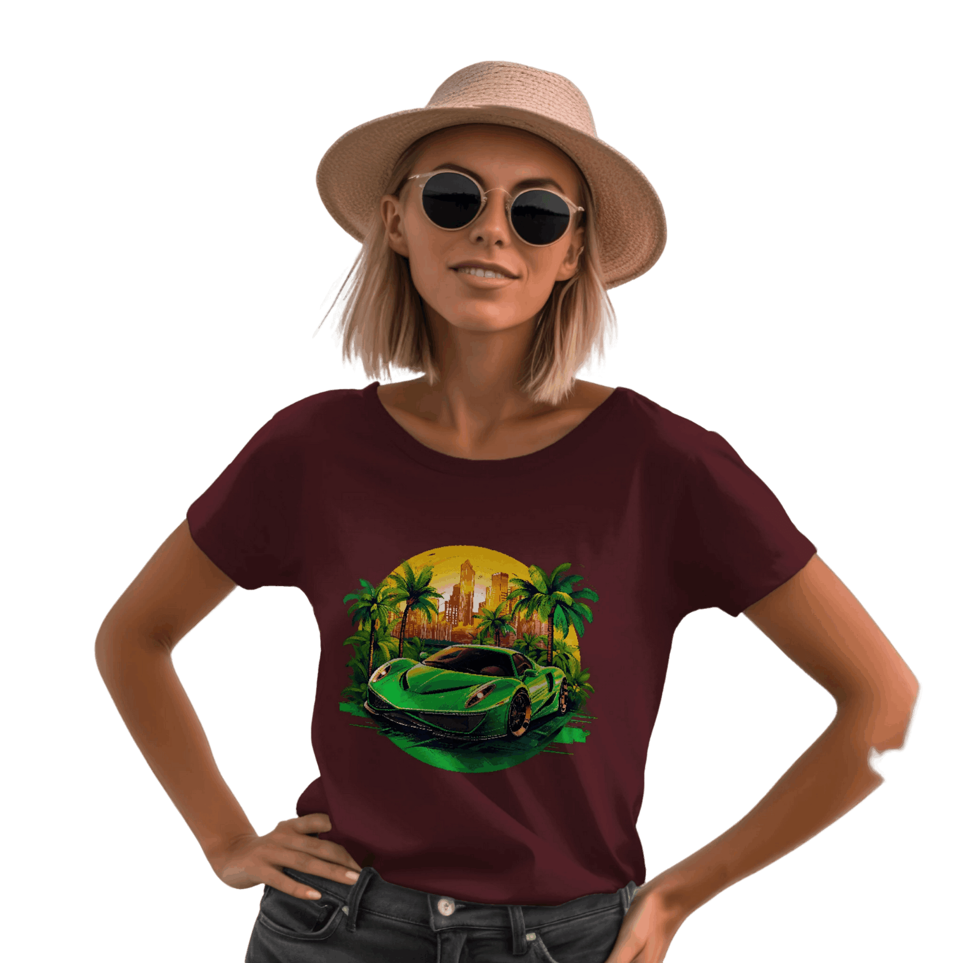 Sleek Green Sports Car T-Shirt for the Stylish Enthusiast