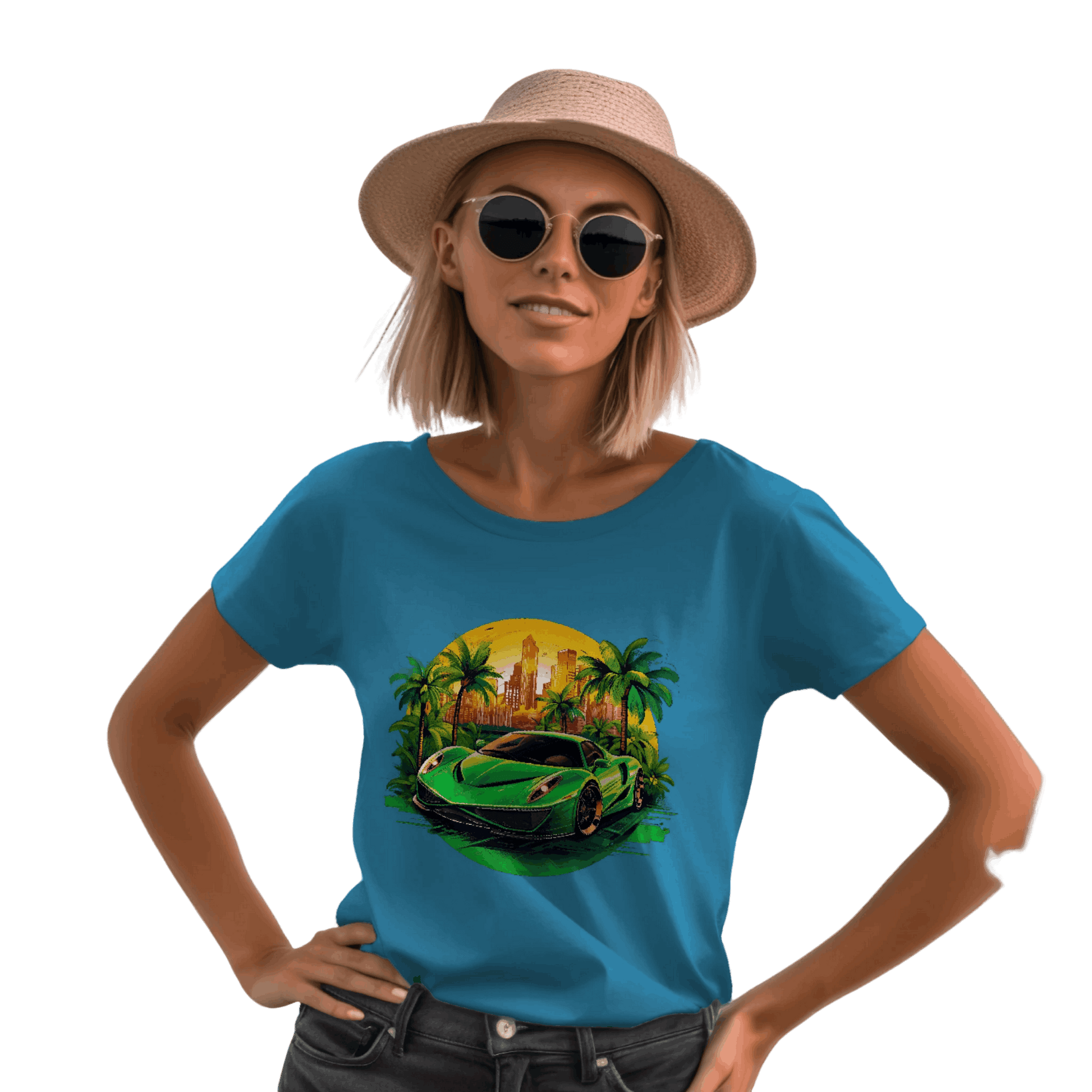 Sleek Green Sports Car T-Shirt for the Stylish Enthusiast