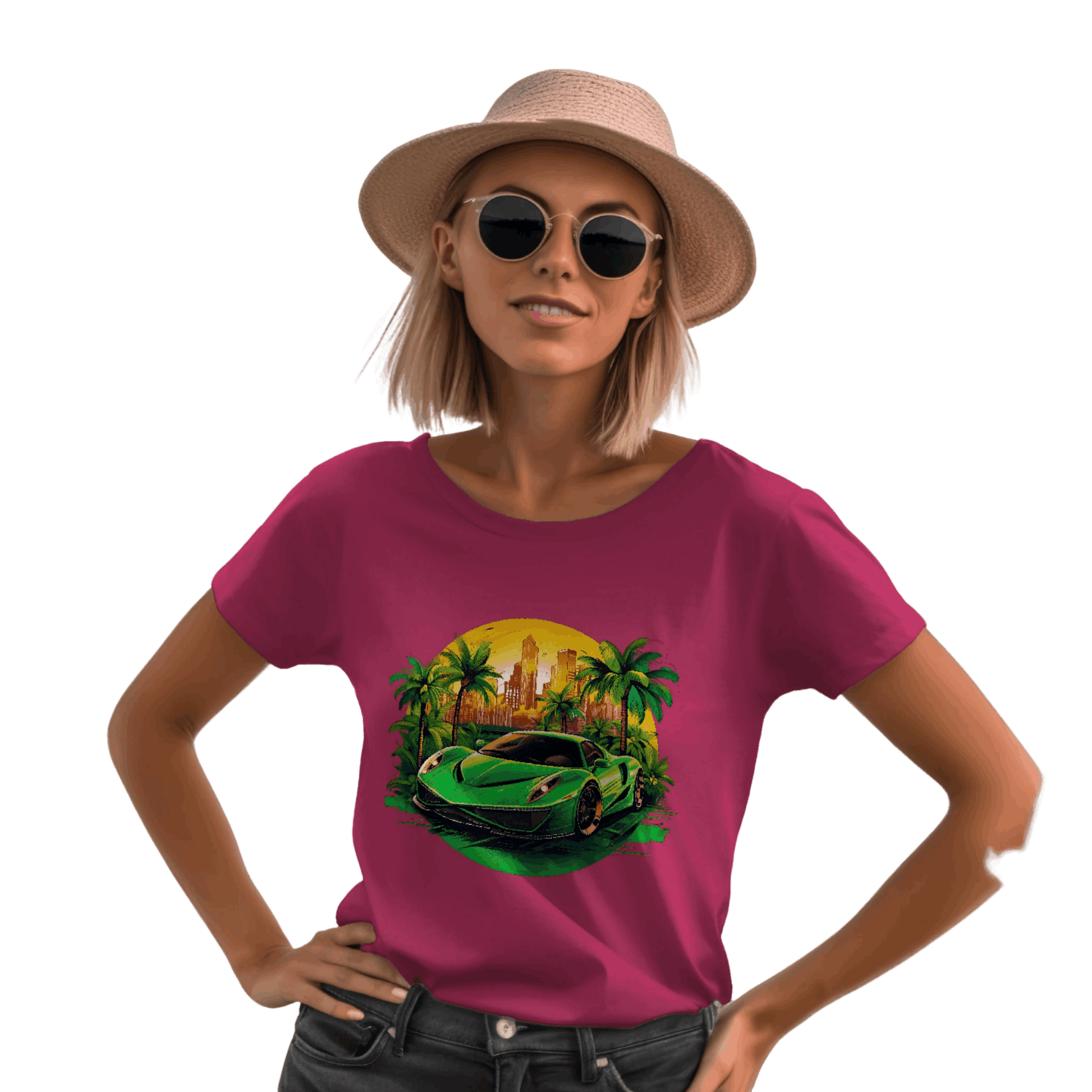 Sleek Green Sports Car T-Shirt for the Stylish Enthusiast