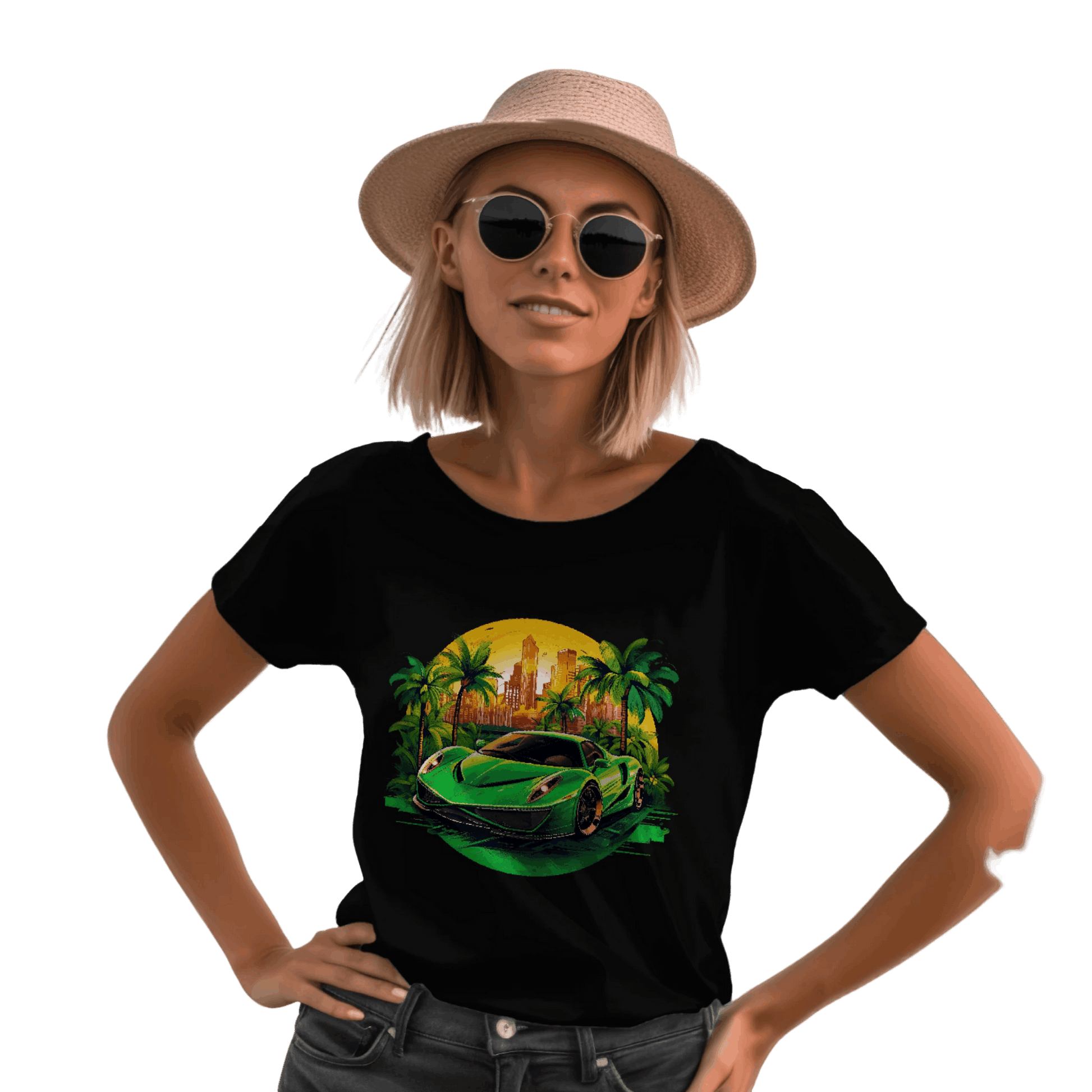 Sleek Green Sports Car T-Shirt for the Stylish Enthusiast