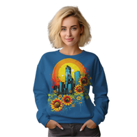 Thumbnail for Sunflower City Sweatshirt: Embrace Urban Serenity and Energy Royal