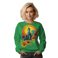 Thumbnail for Sunflower City Sweatshirt: Embrace Urban Serenity and Energy Irish Green