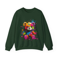 Thumbnail for Teddy Bear Paint Splatter Crewneck Sweatshirt for Unique Style