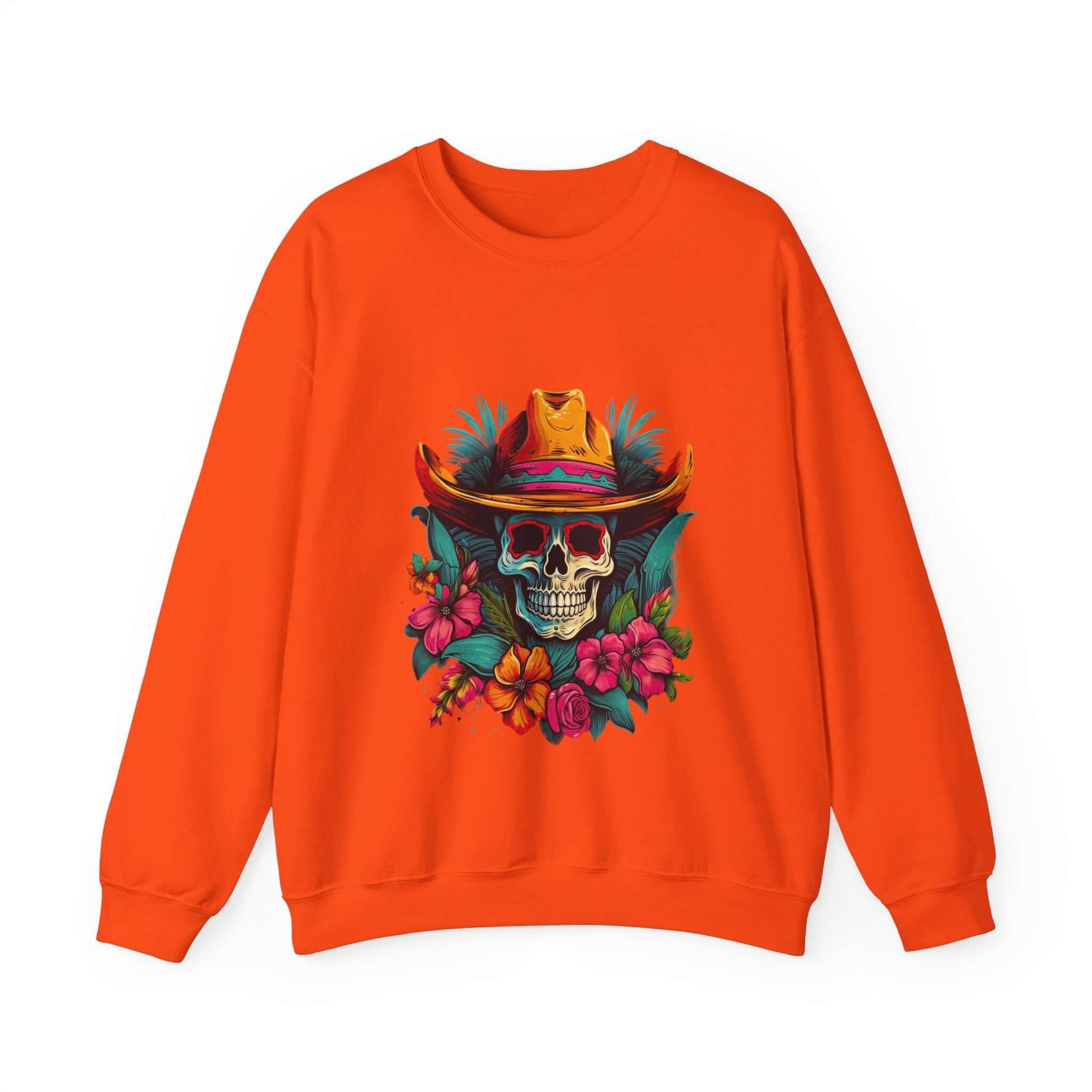 Tropical Cowboy Skull Sweatshirt: Bold and Unique Western Flair