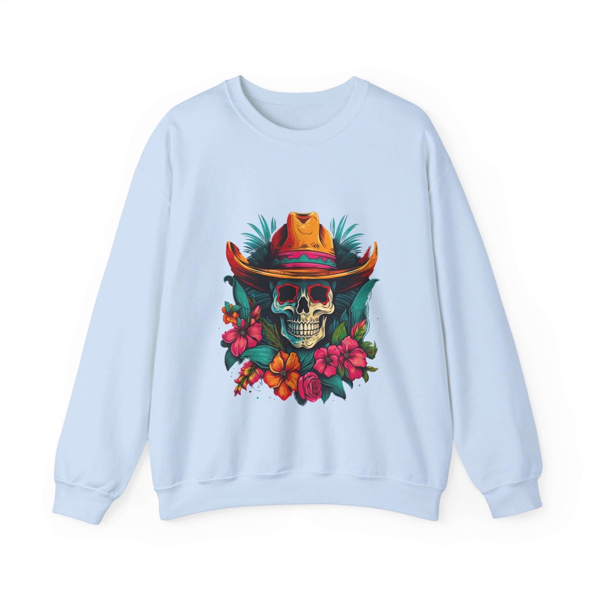 Tropical Cowboy Skull Sweatshirt: Bold and Unique Western Flair