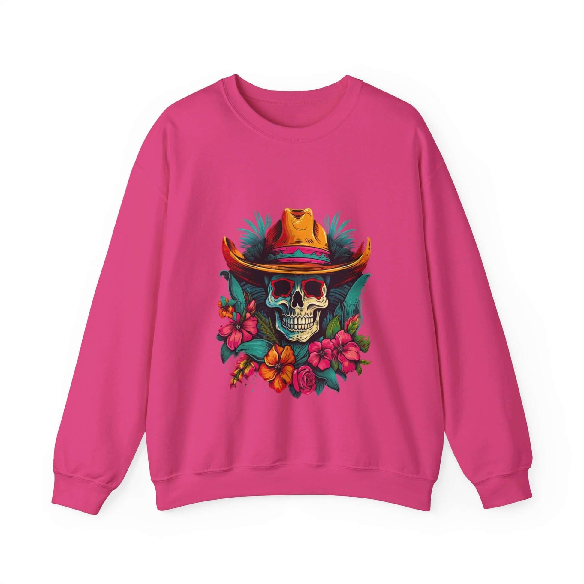 Tropical Cowboy Skull Sweatshirt: Bold and Unique Western Flair