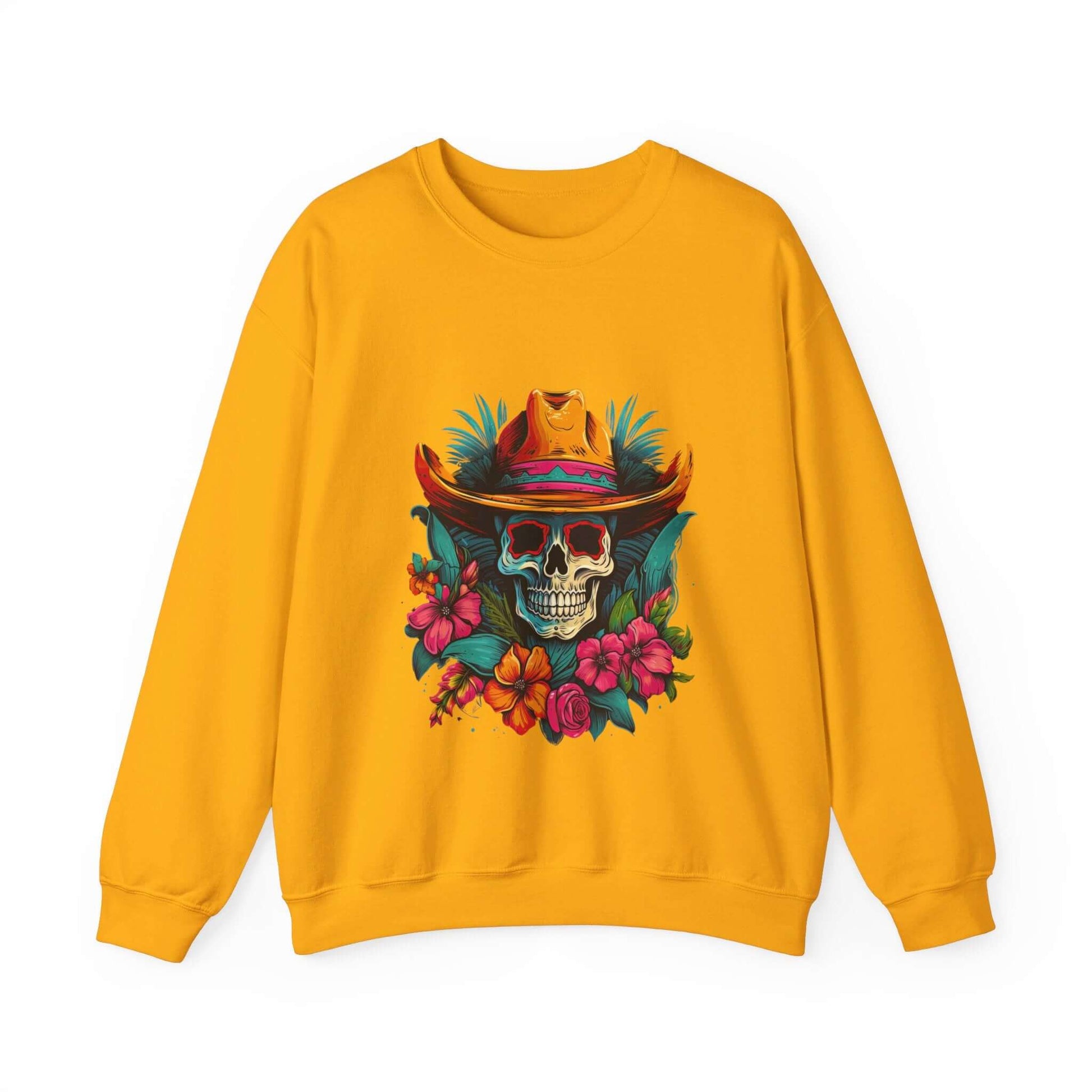 Tropical Cowboy Skull Sweatshirt: Bold and Unique Western Flair