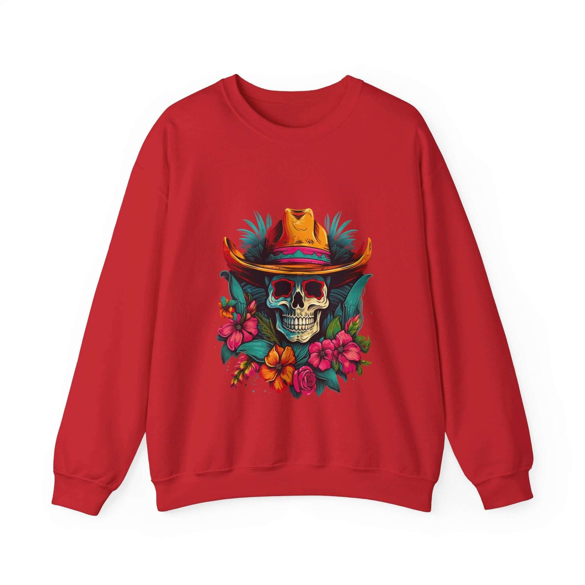 Tropical Cowboy Skull Sweatshirt: Bold and Unique Western Flair