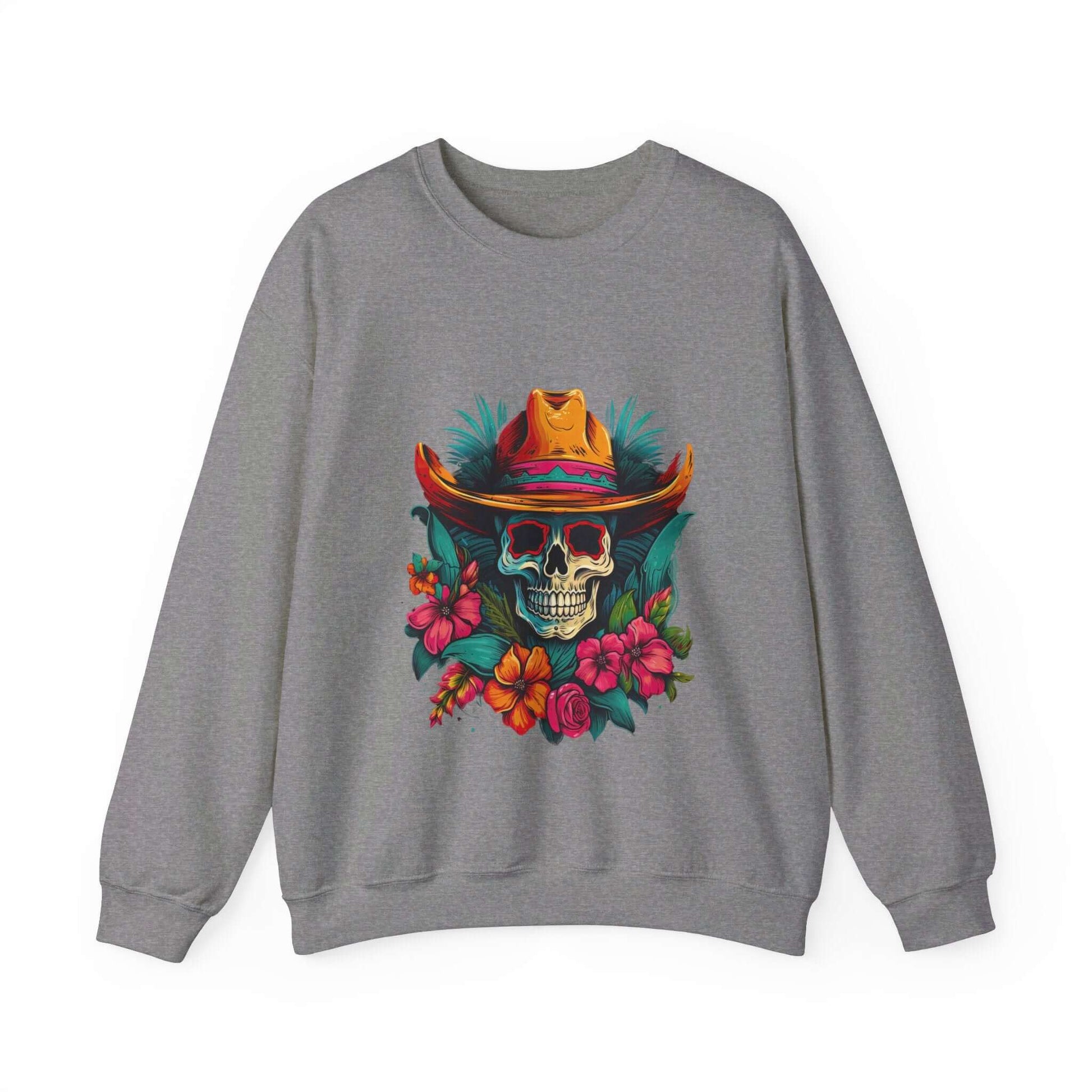 Tropical Cowboy Skull Sweatshirt: Bold and Unique Western Flair