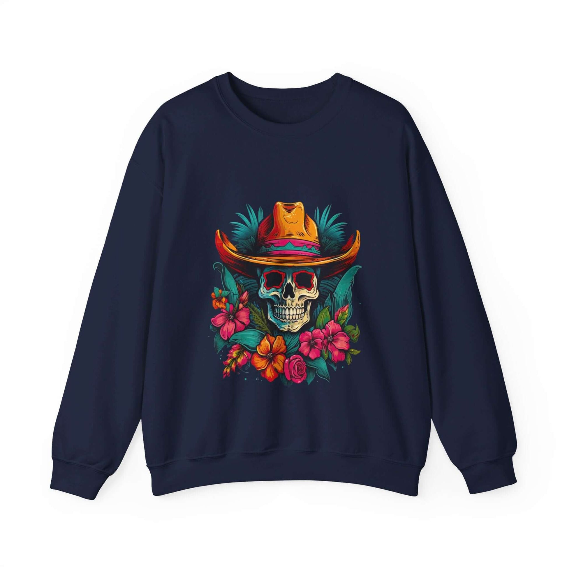 Tropical Cowboy Skull Sweatshirt: Bold and Unique Western Flair