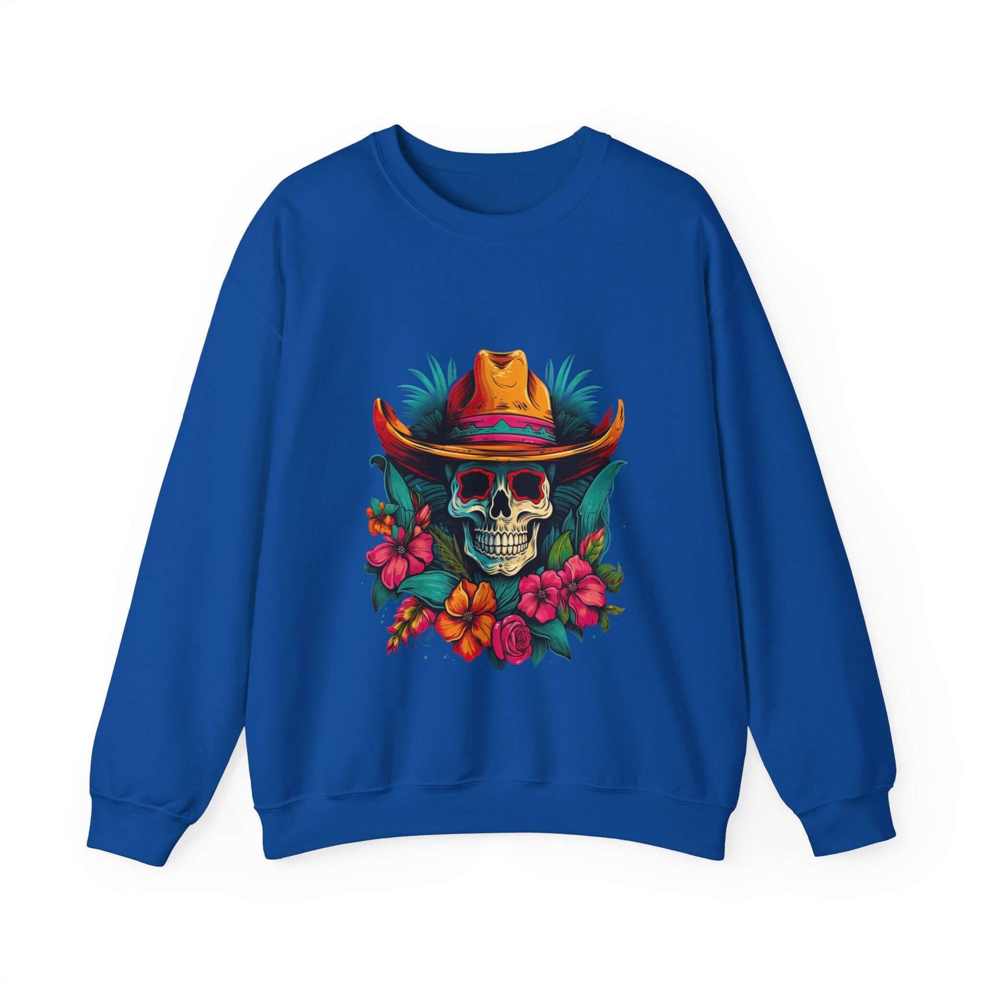 Tropical Cowboy Skull Sweatshirt: Bold and Unique Western Flair