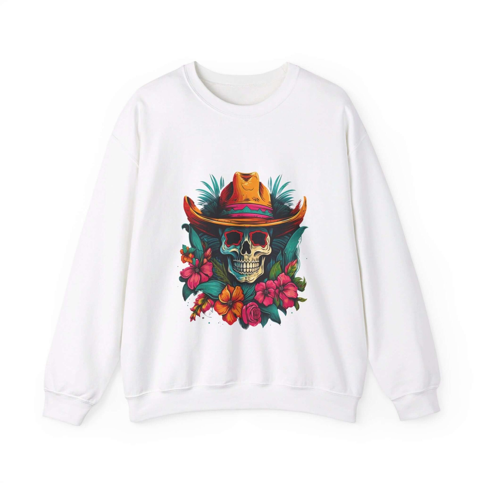 Tropical Cowboy Skull Sweatshirt: Bold and Unique Western Flair