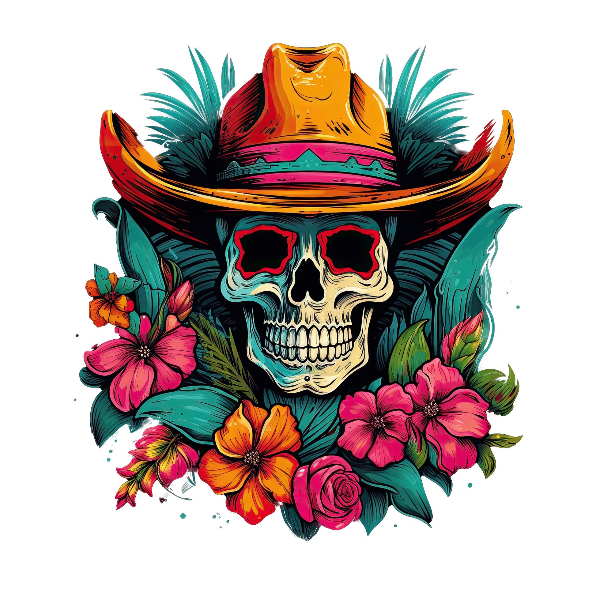 Tropical Cowboy Skull Sweatshirt: Bold and Unique Western Flair