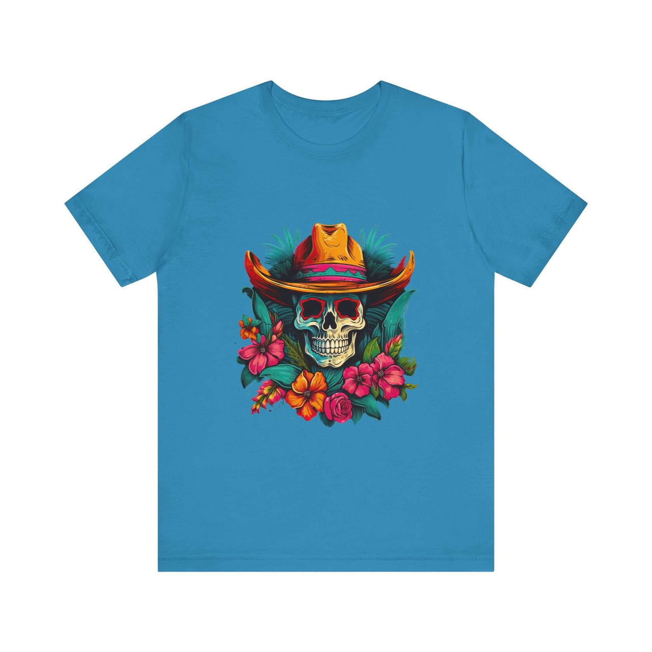 Tropical Cowboy Skull T-Shirt for Bold Style and Unique Statements