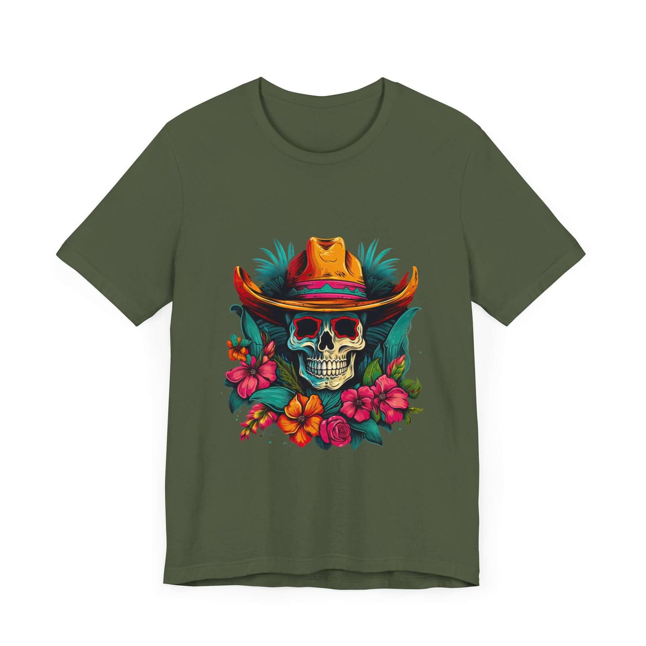 Tropical Cowboy Skull T-Shirt for Bold Style and Unique Statements