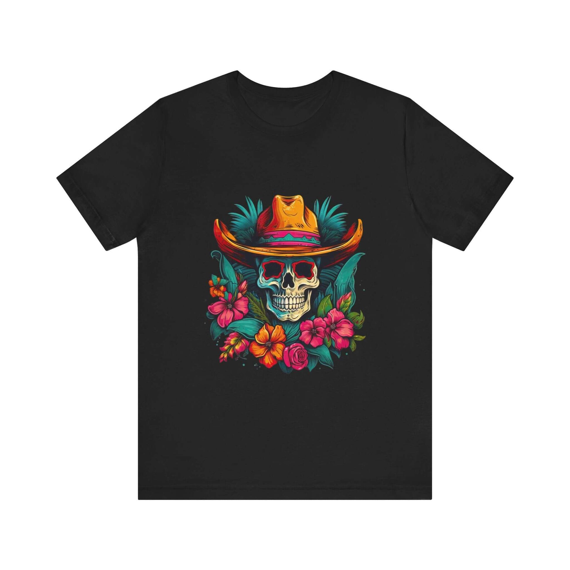 Tropical Cowboy Skull T-Shirt for Bold Style and Unique Statements