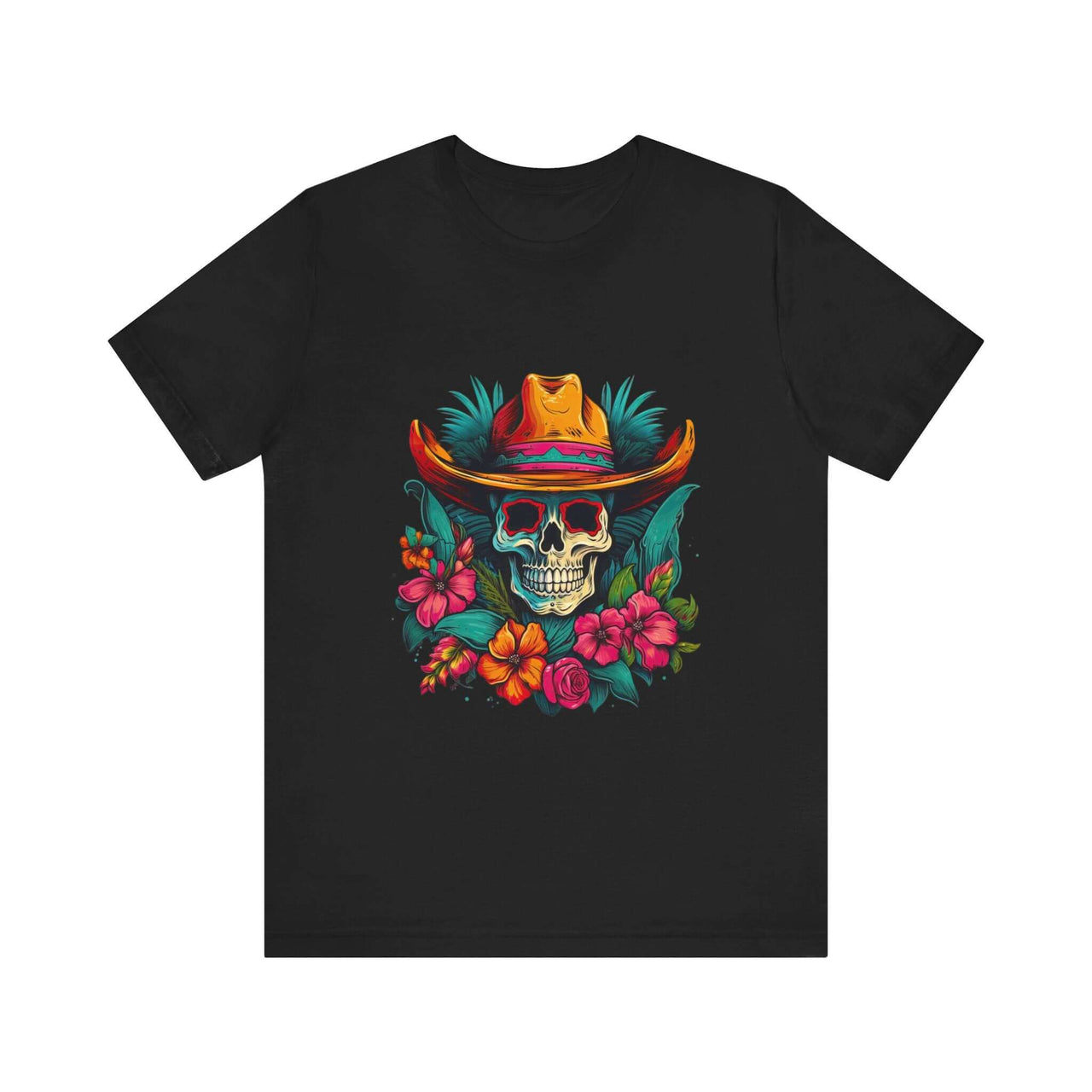 Tropical Cowboy Skull T-Shirt for Bold Style and Unique Statements