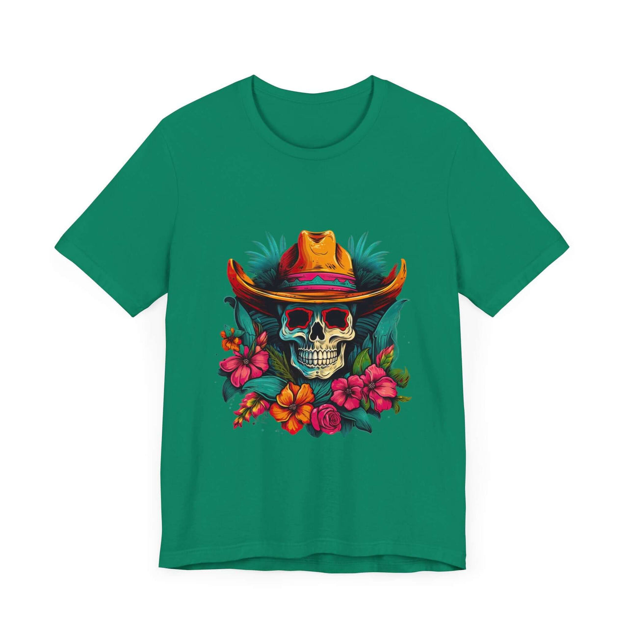 Tropical Cowboy Skull T-Shirt for Bold Style and Unique Statements