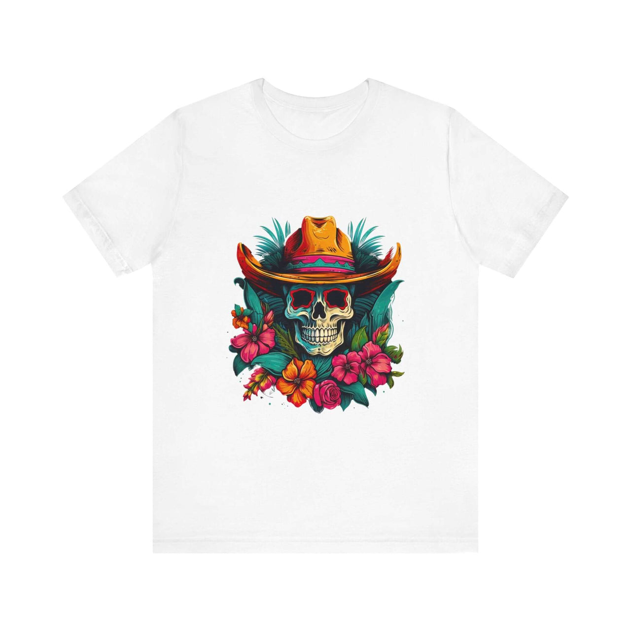 Tropical Cowboy Skull T-Shirt for Bold Style and Unique Statements