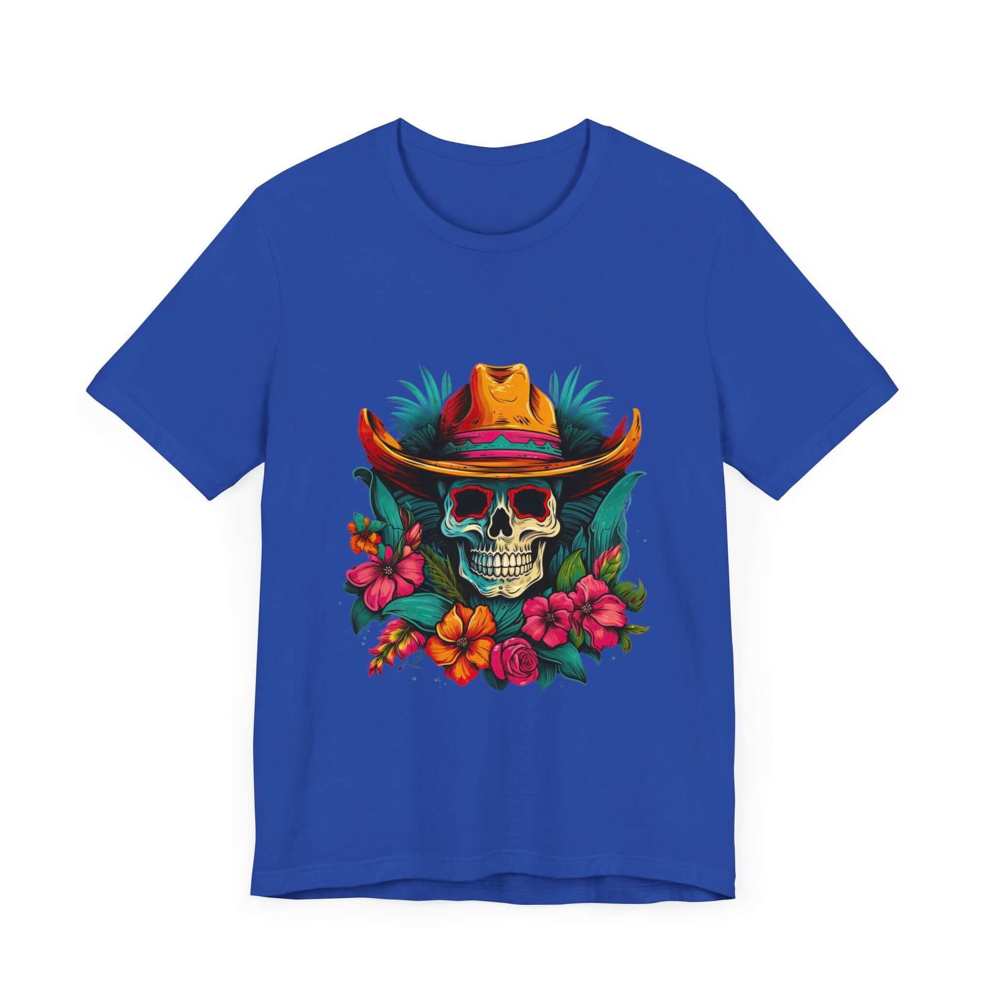 Tropical Cowboy Skull T-Shirt for Bold Style and Unique Statements