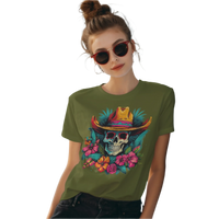 Thumbnail for Tropical Cowboy Skull T-Shirt for Bold Style and Unique Statements