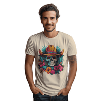 Thumbnail for Tropical Cowboy Skull T-Shirt for Bold Style and Unique Statements Soft Cream