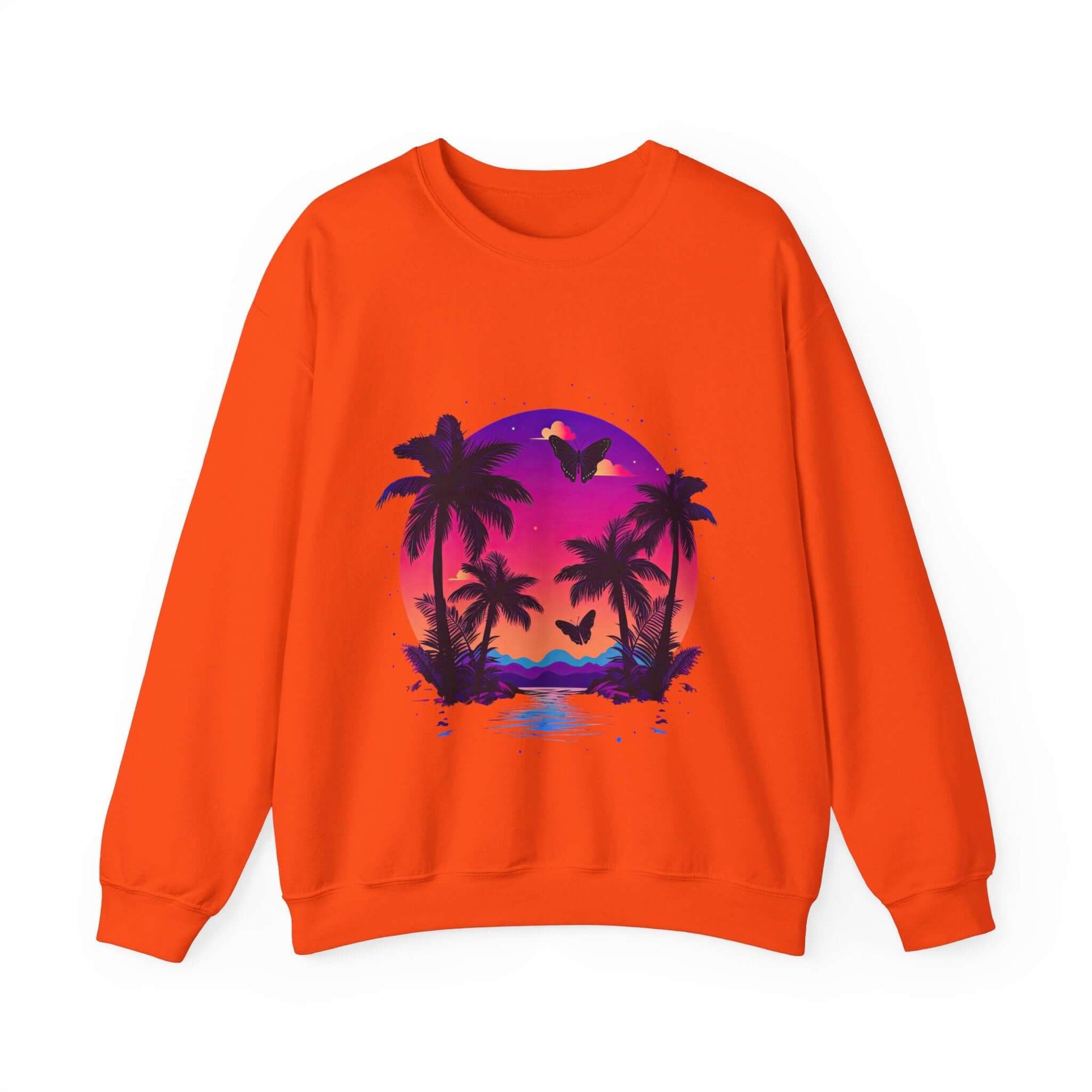 Tropical Sunset Crewneck Sweatshirt for Vibrant Relaxation