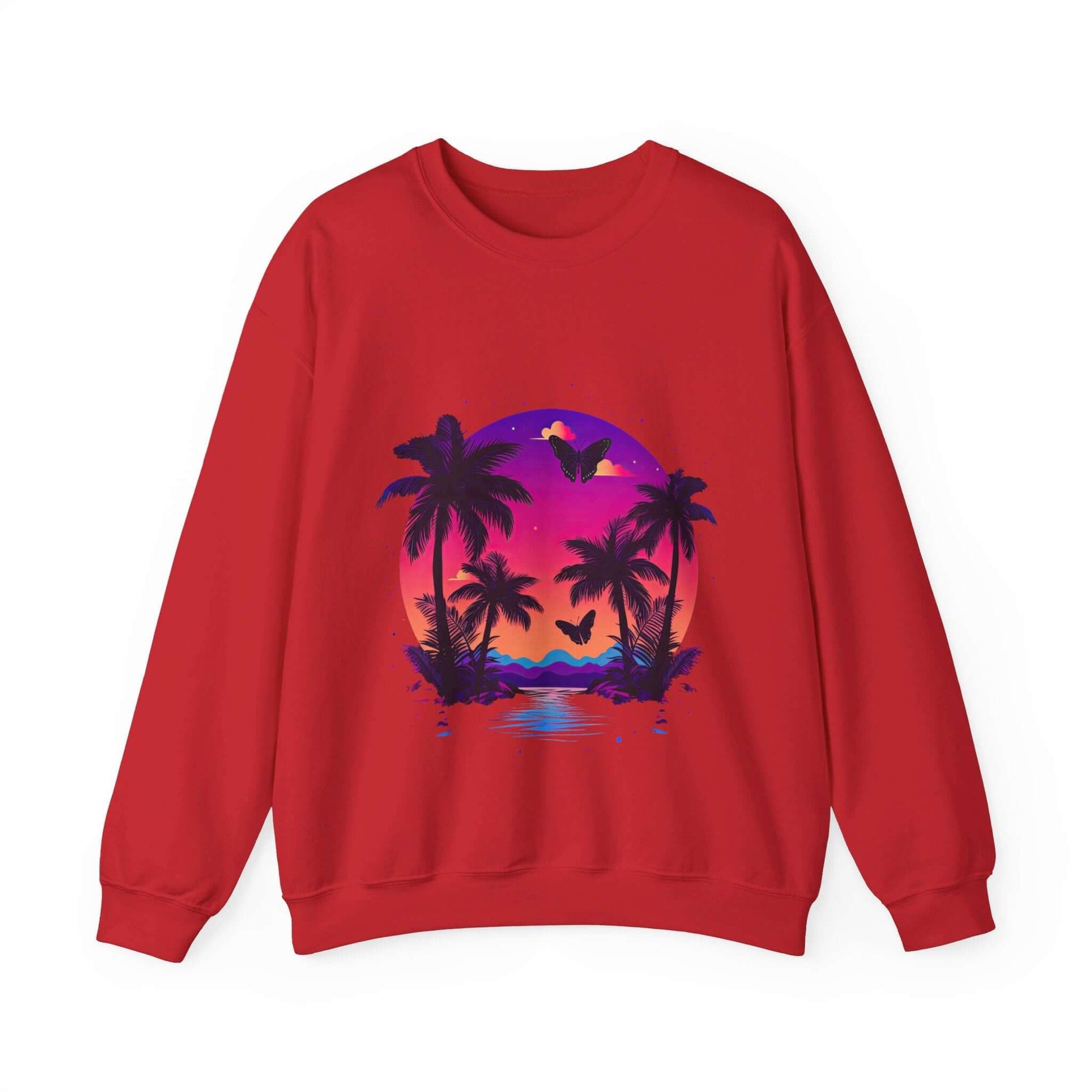 Tropical Sunset Crewneck Sweatshirt for Vibrant Relaxation