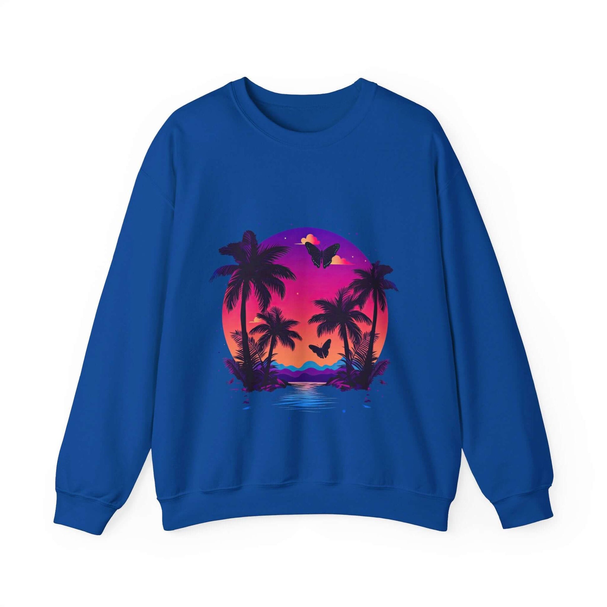 Tropical Sunset Crewneck Sweatshirt for Vibrant Relaxation