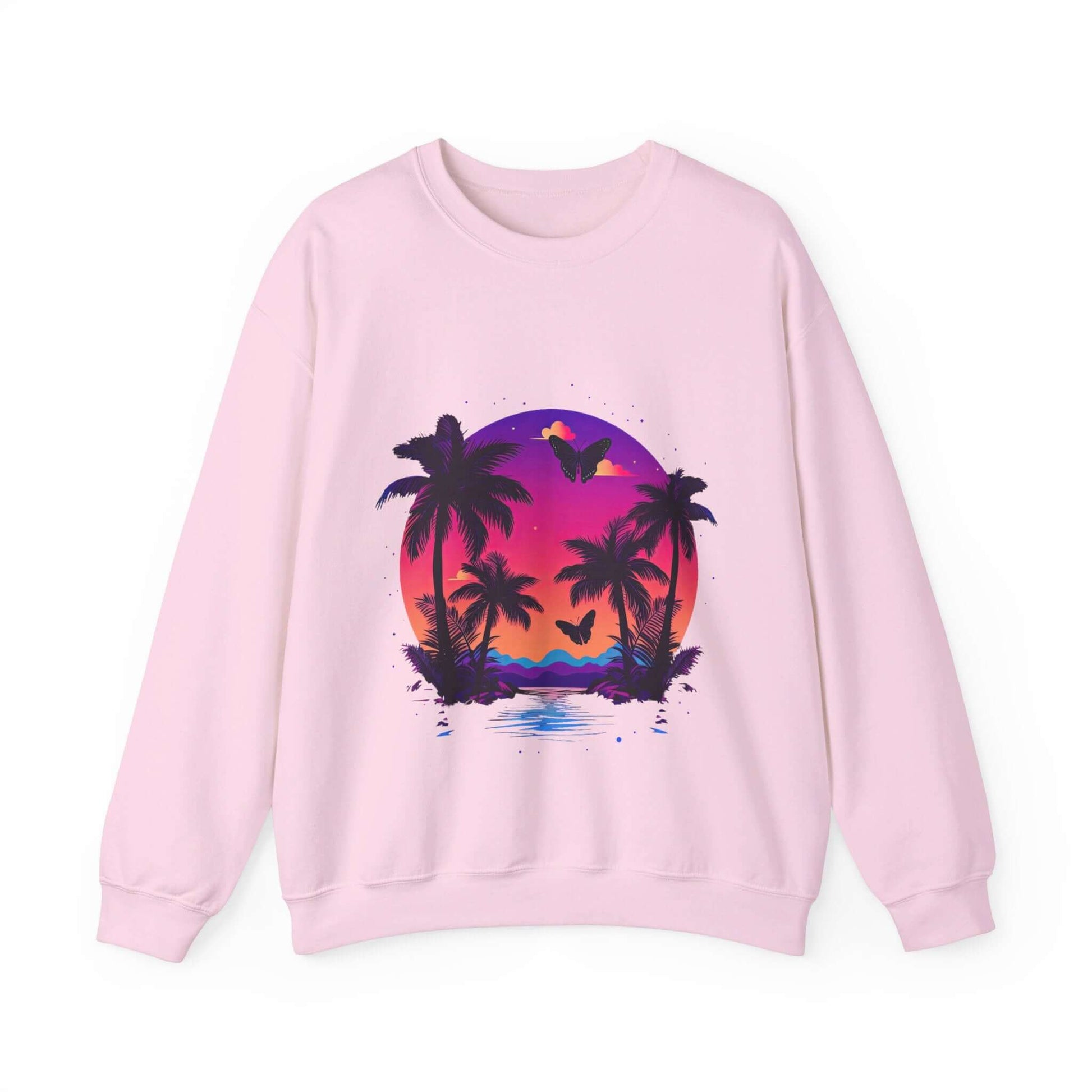 Tropical Sunset Crewneck Sweatshirt for Vibrant Relaxation