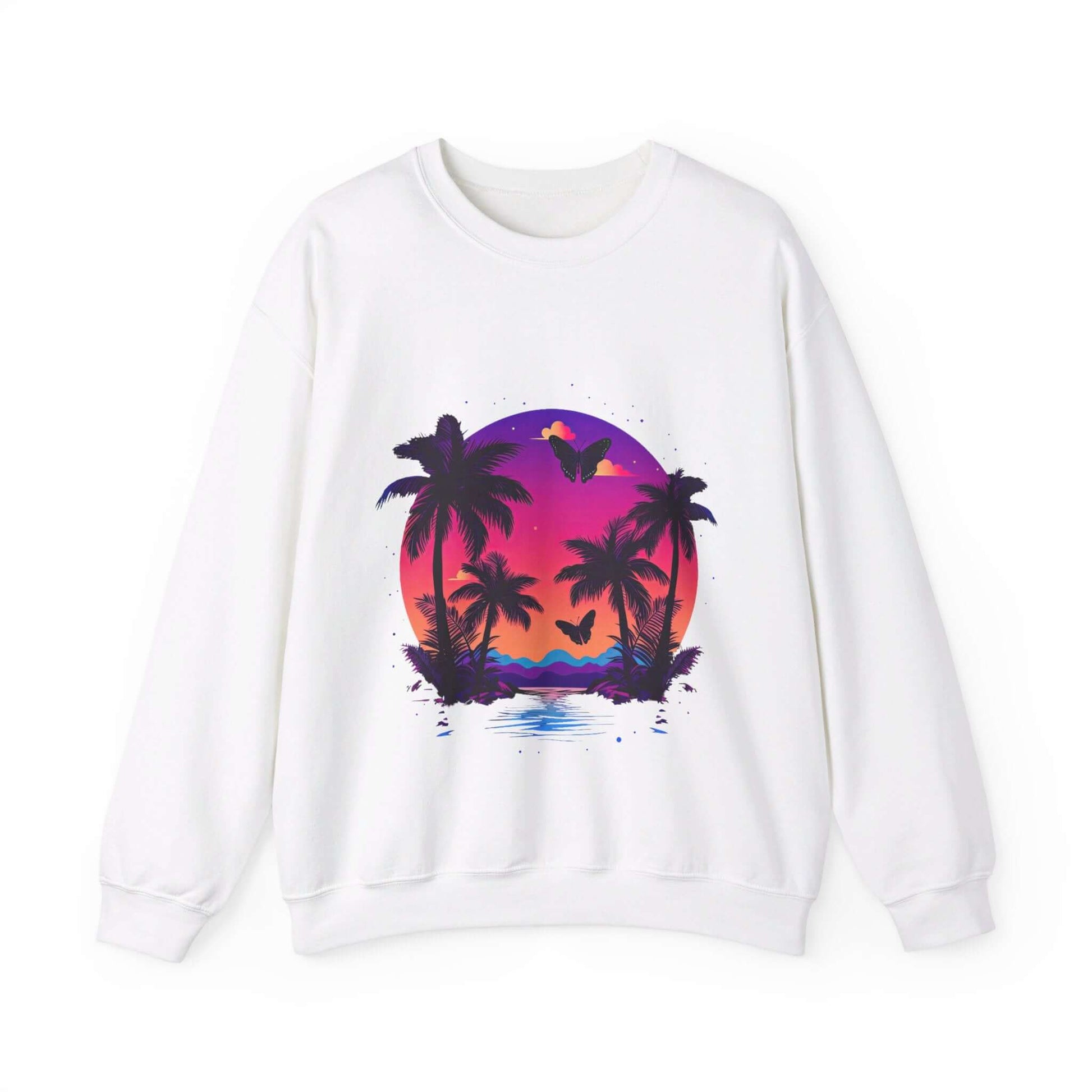 Tropical Sunset Crewneck Sweatshirt for Vibrant Relaxation