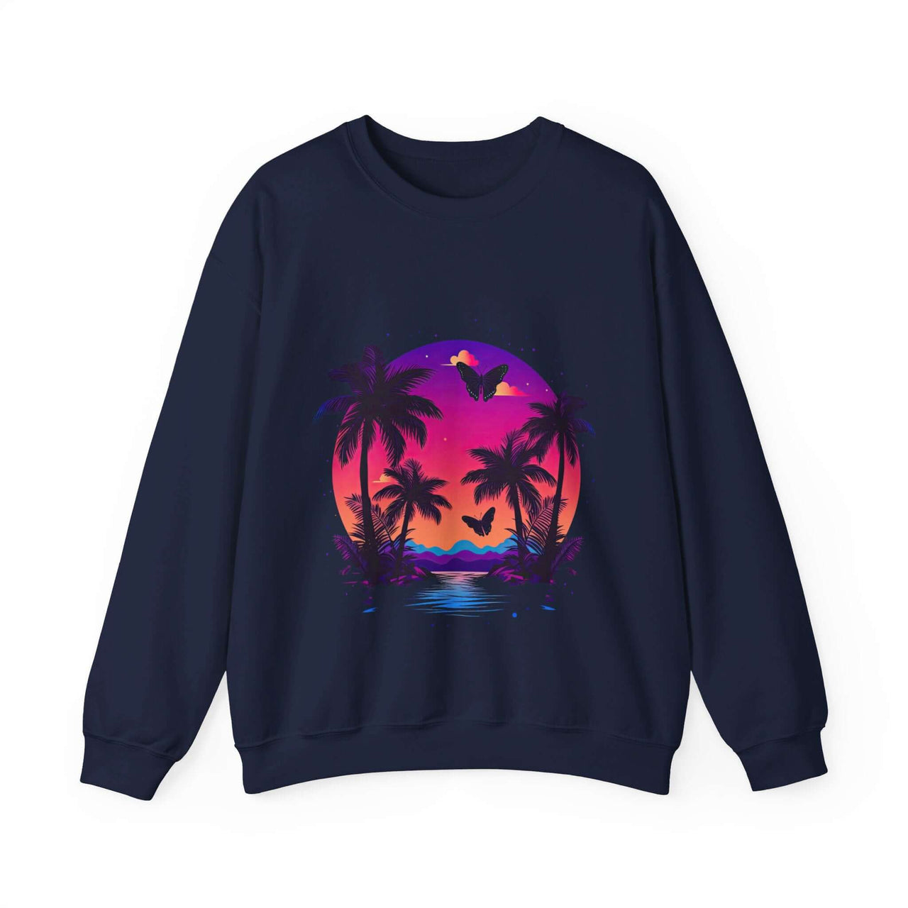 Tropical Sunset Crewneck Sweatshirt for Vibrant Relaxation