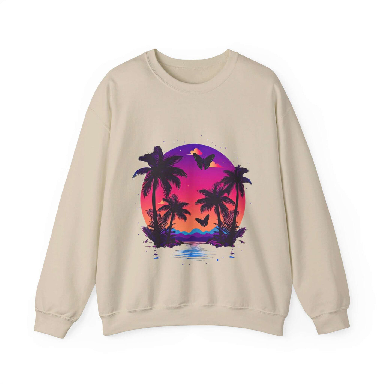 Tropical Sunset Crewneck Sweatshirt for Vibrant Relaxation