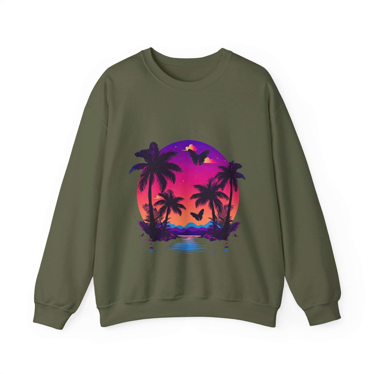 Tropical Sunset Crewneck Sweatshirt for Vibrant Relaxation