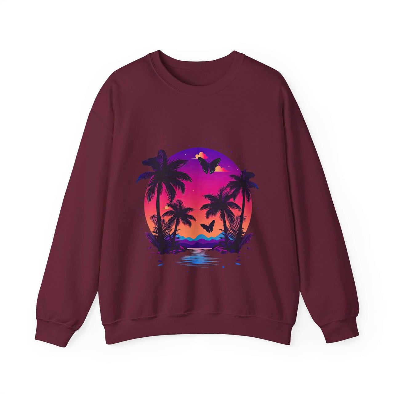 Tropical Sunset Crewneck Sweatshirt for Vibrant Relaxation