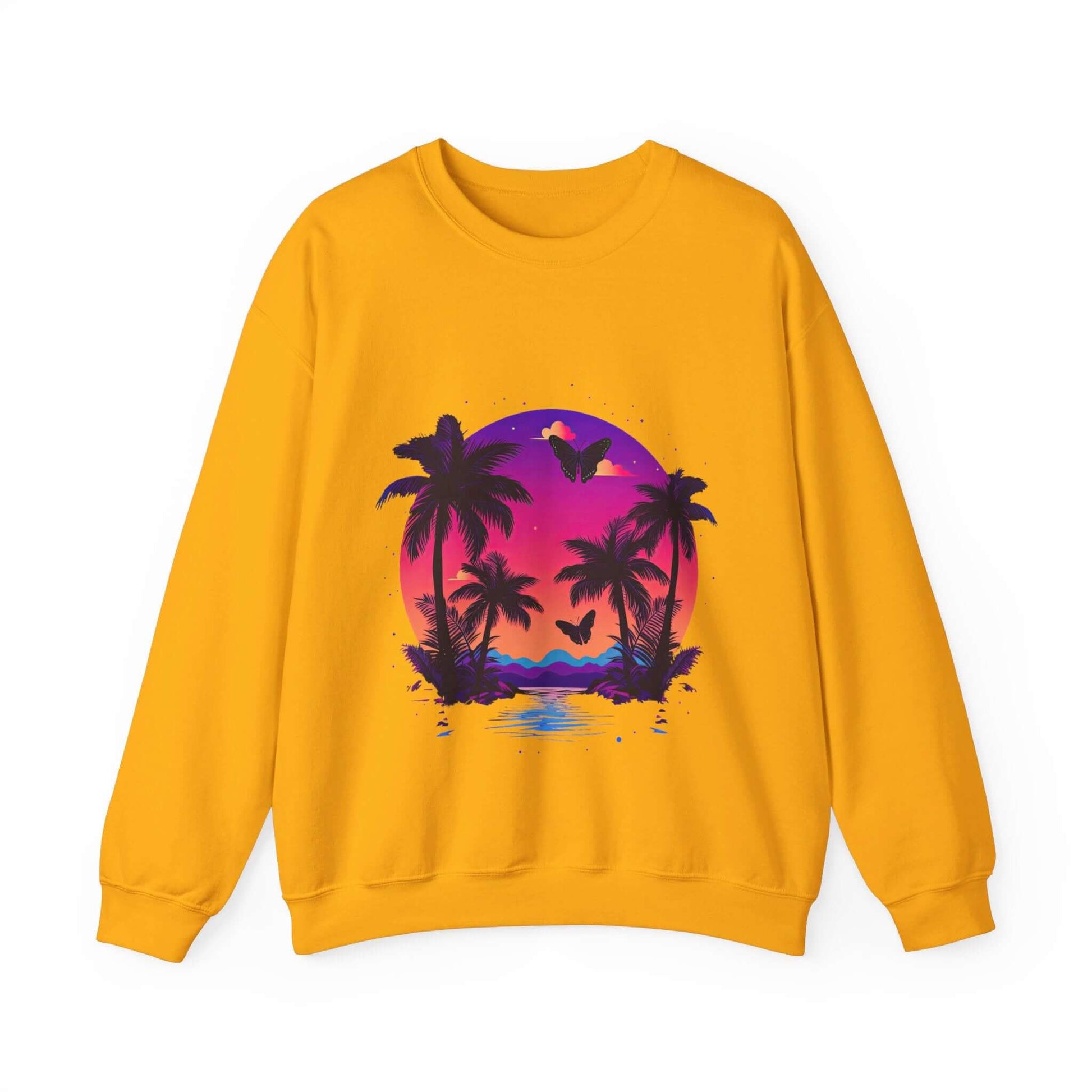 Tropical Sunset Crewneck Sweatshirt for Vibrant Relaxation