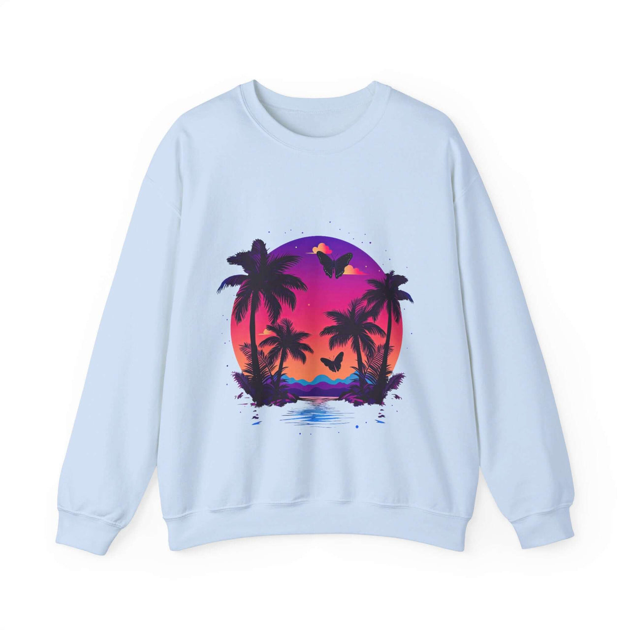 Tropical Sunset Crewneck Sweatshirt for Vibrant Relaxation