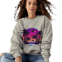 Thumbnail for Tropical Sunset Crewneck Sweatshirt for Vibrant Relaxation