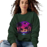 Thumbnail for Tropical Sunset Crewneck Sweatshirt for Vibrant Relaxation