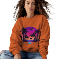 Thumbnail for Tropical Sunset Crewneck Sweatshirt for Vibrant Relaxation