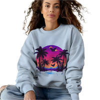 Thumbnail for Tropical Sunset Crewneck Sweatshirt for Vibrant Relaxation