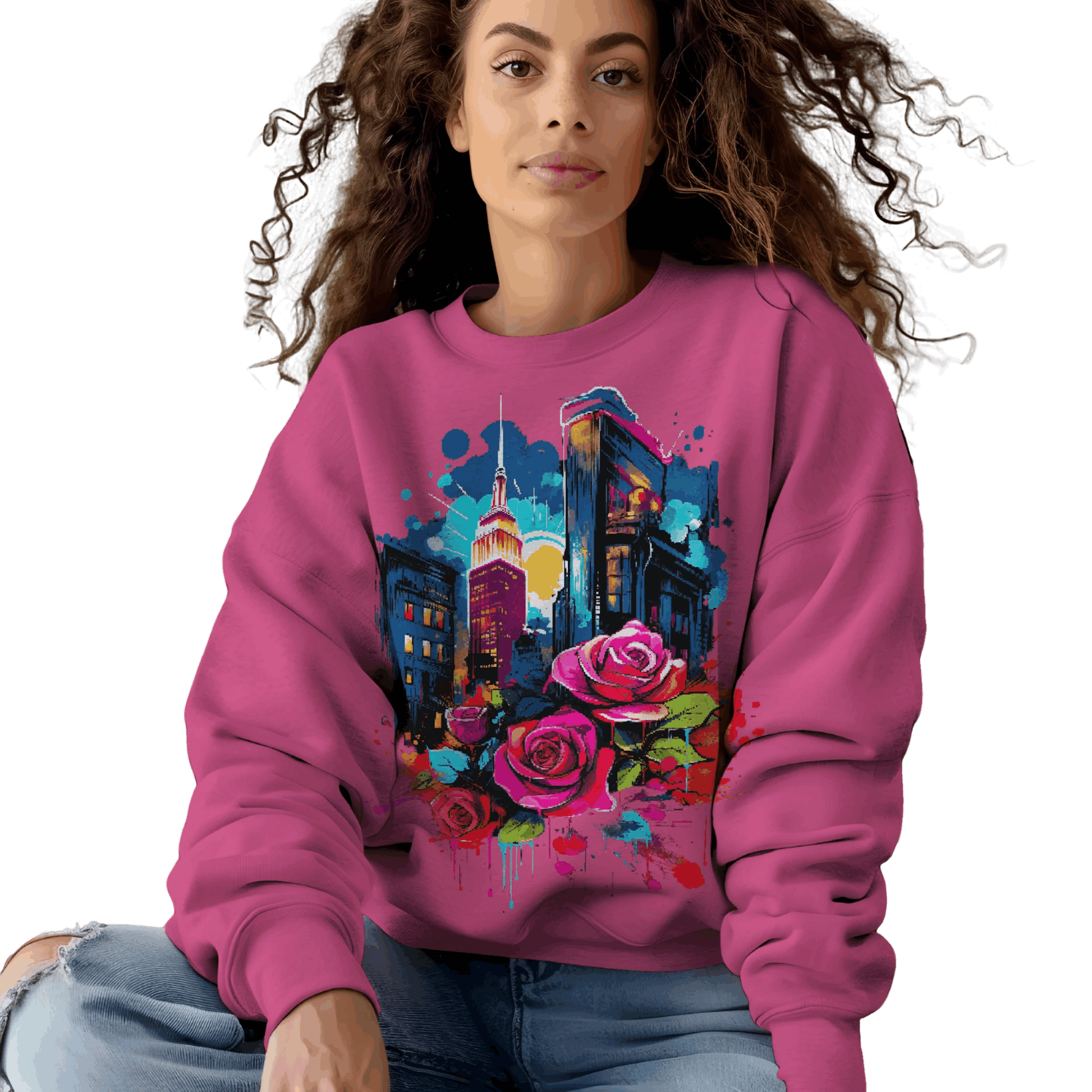 Unisex Urban Bloom Crewneck Sweatshirt for a Stylish Statement Heliconia