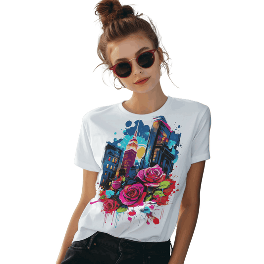 Urban Rose Unisex T-Shirt: A Wearable Work of Art Natural