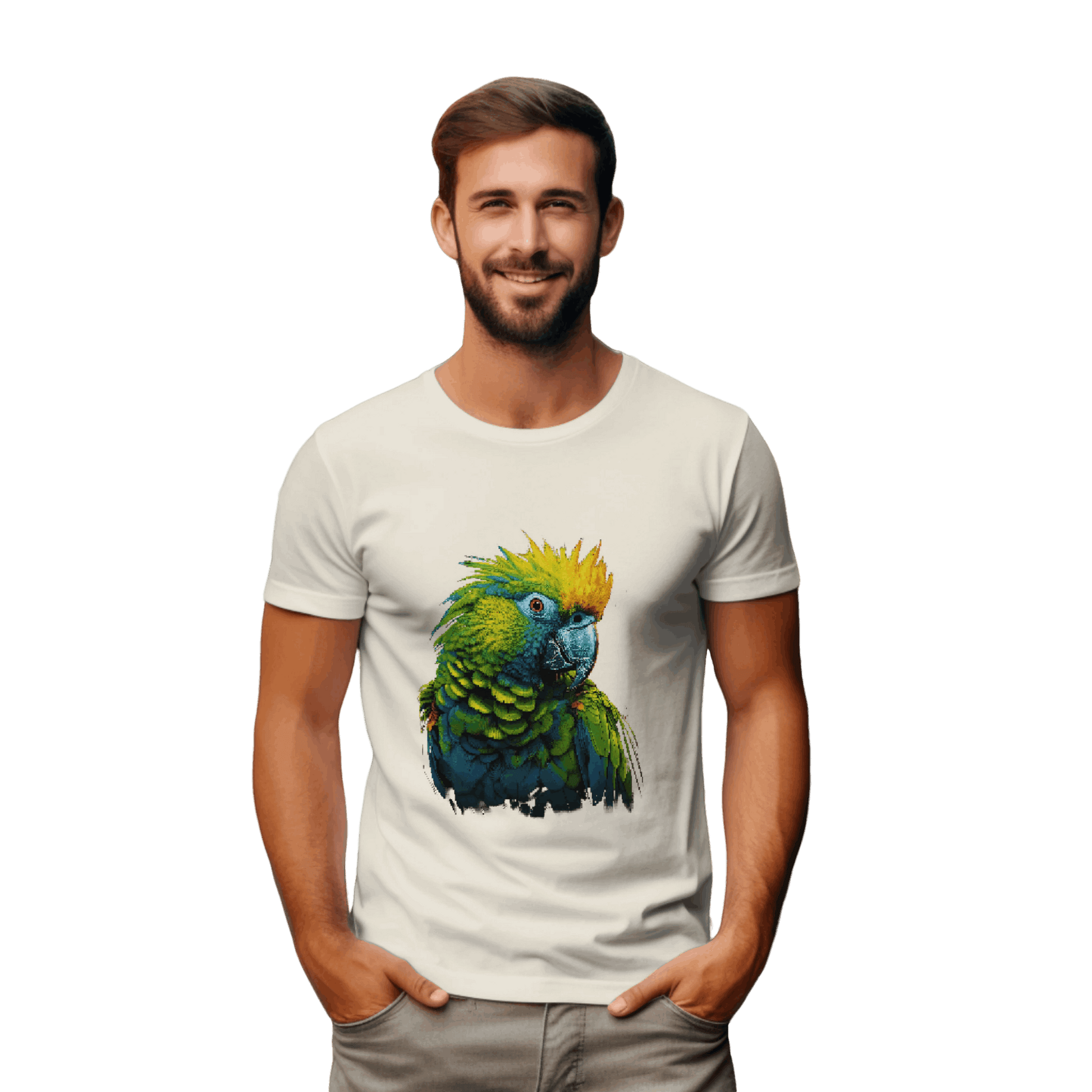 Vibrant Tropical Parrot T-Shirt: Wear a Piece of Paradise Natural