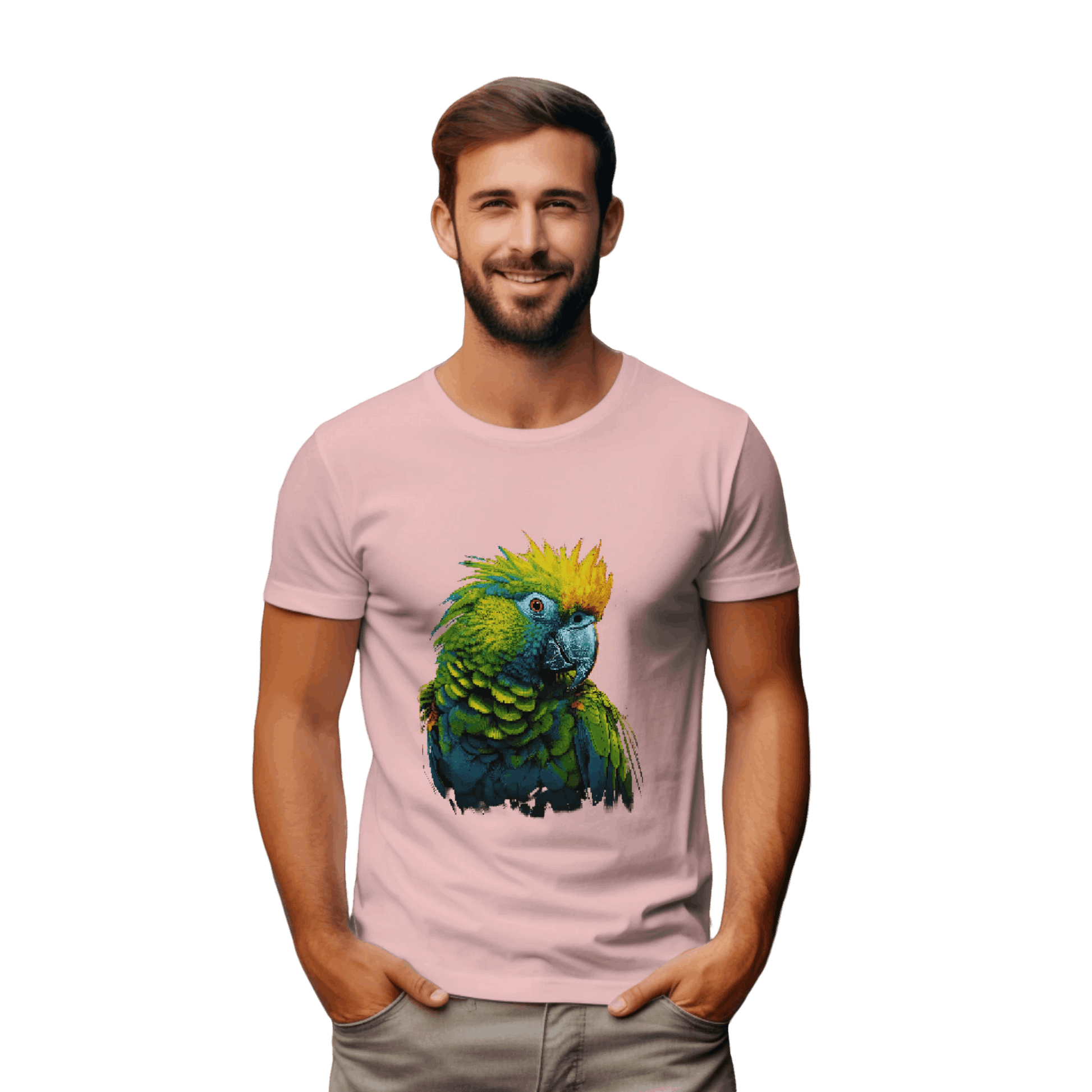 Vibrant Tropical Parrot T-Shirt: Wear a Piece of Paradise Pink