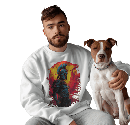 Warrior Crewneck Sweatshirt for Self-Discovery and Empowerment White